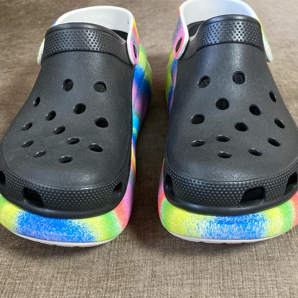 Crocs Classic Spray Dye Platform Clog Black M9 W11 206750-060 - Picture 2 of 7
